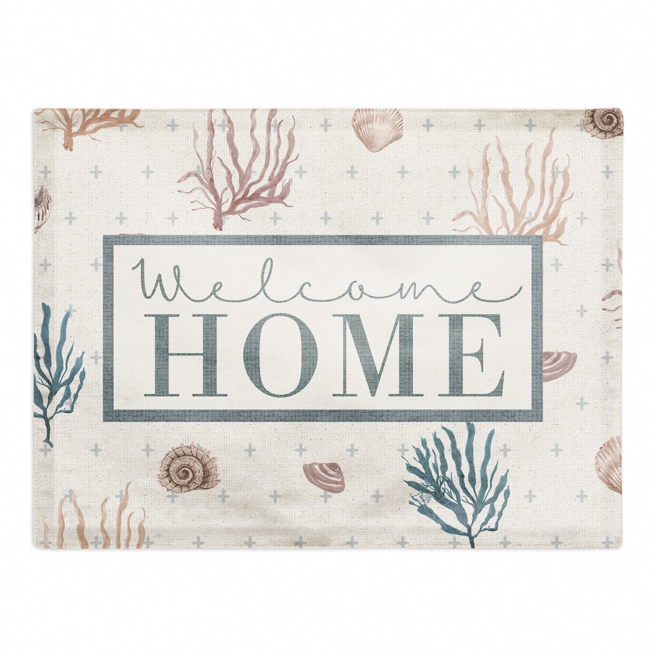 Welcome Home Multi Shell Coral & Plus Cotton Twill Placemat